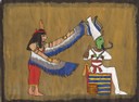 Ägyptische Malerei auf Papyrusimitat, Viola Hößl