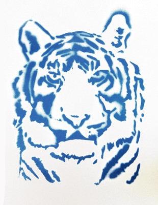 Buchner, Tobias; Tiger, Stencil. Acrylfarbe, Jg09 2014