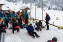 Ankunft der Bobfahrer im Skigebiet
